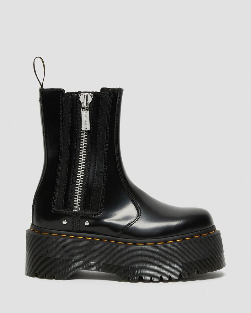 Black Women's Dr Martens 2976 Max Leather Platform Chelsea Boots | CA 111YXF